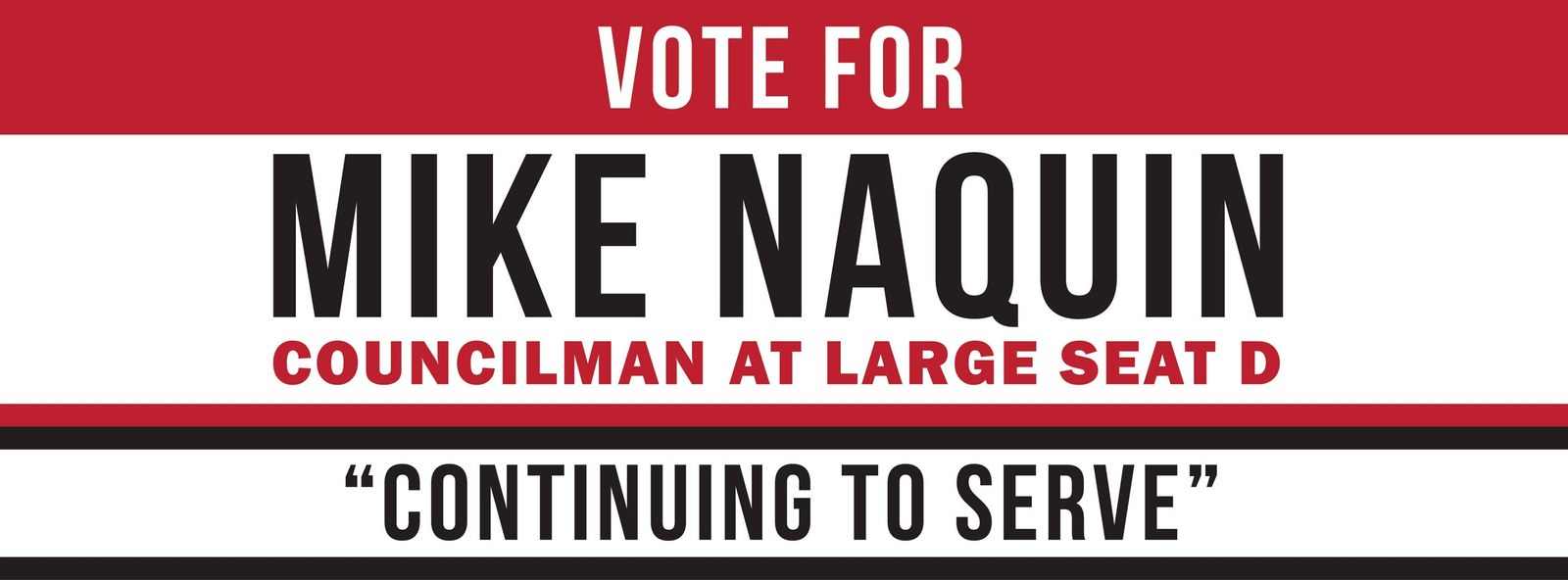 Vote for Mike Naquin, Councilman At-Large Seat D — Continuing to Serve